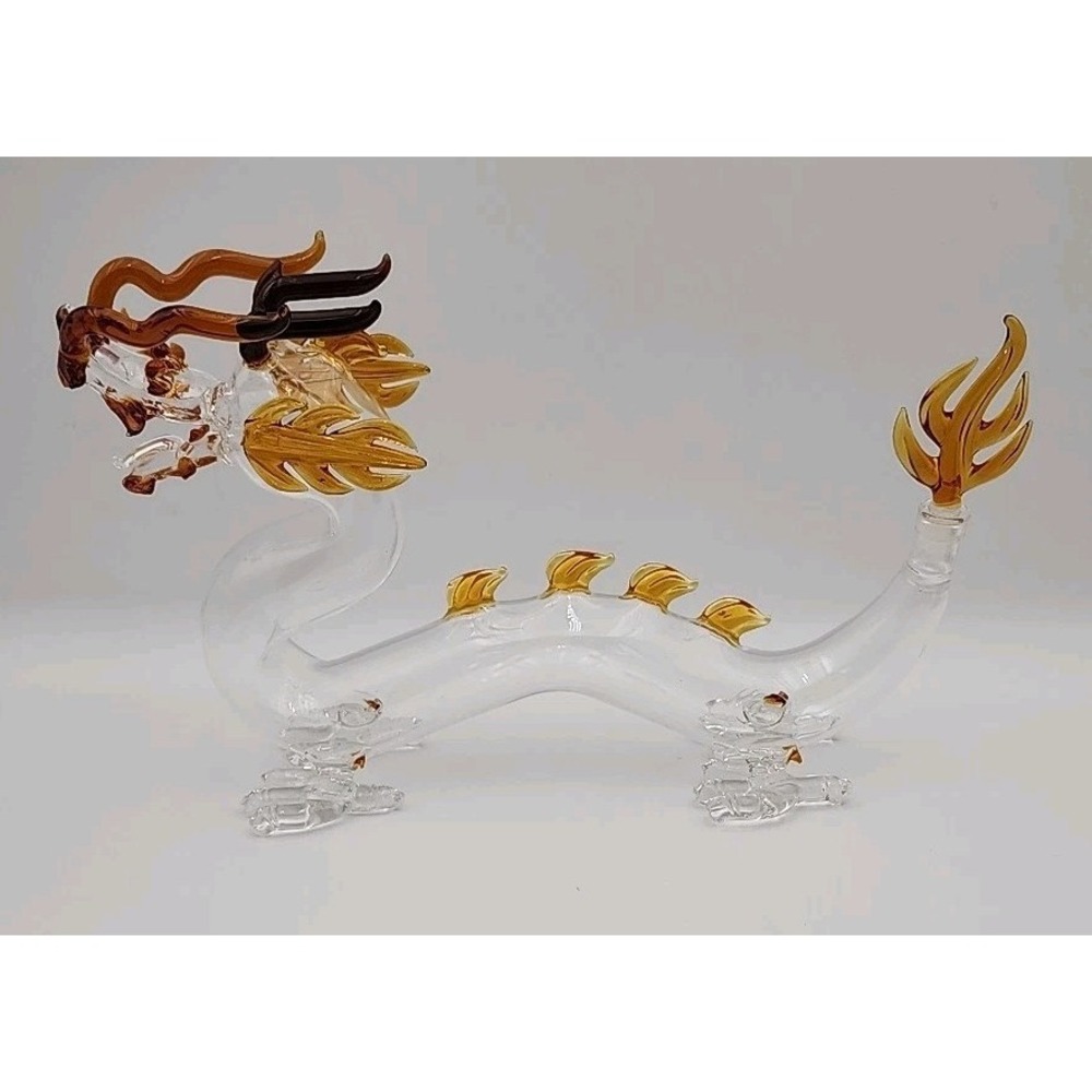 Handblown‎ Glass Bar Art Dancing Dragon Drinking Whiskey Wine Decanter